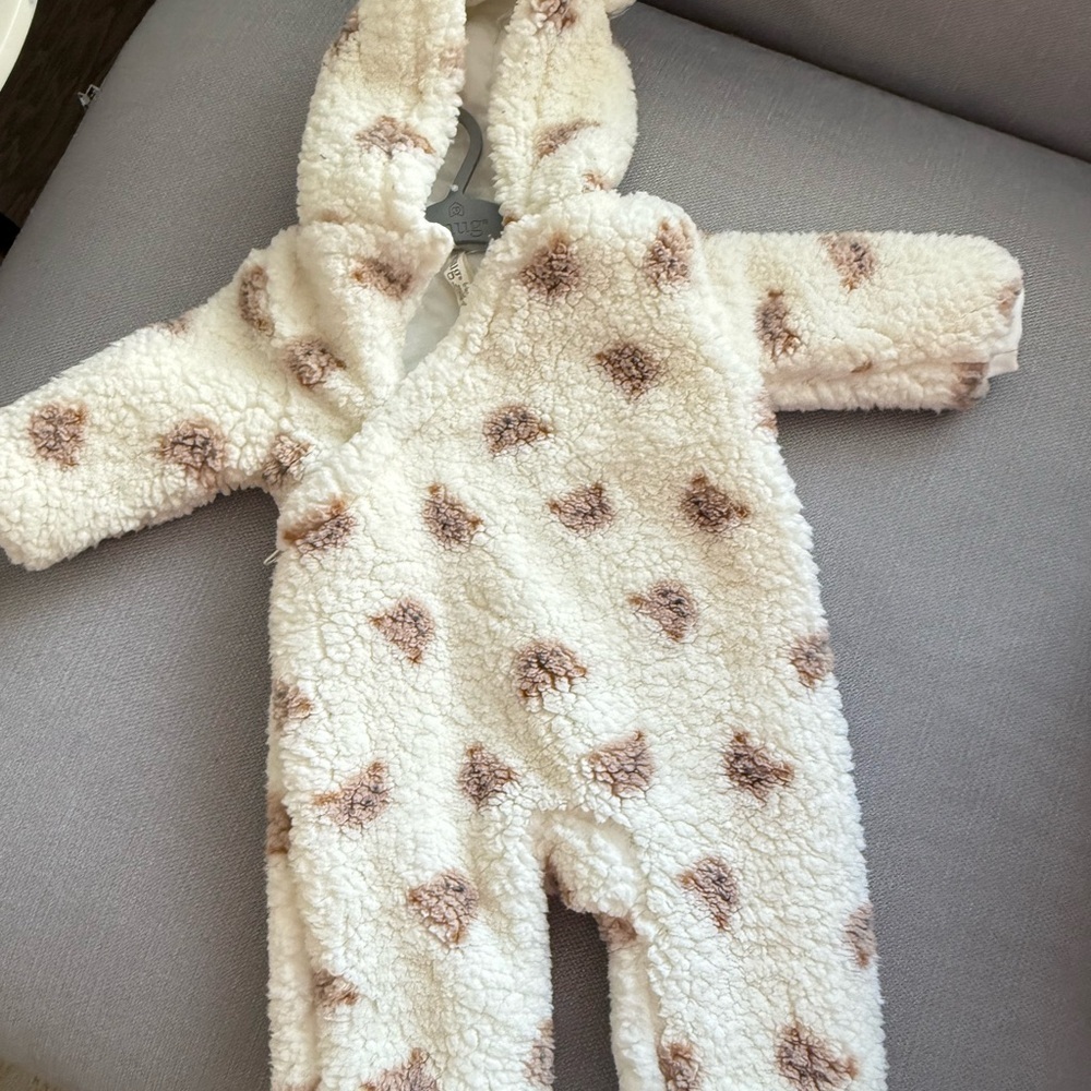 Snug Cozy Cream and Brown Kids Bodysuit